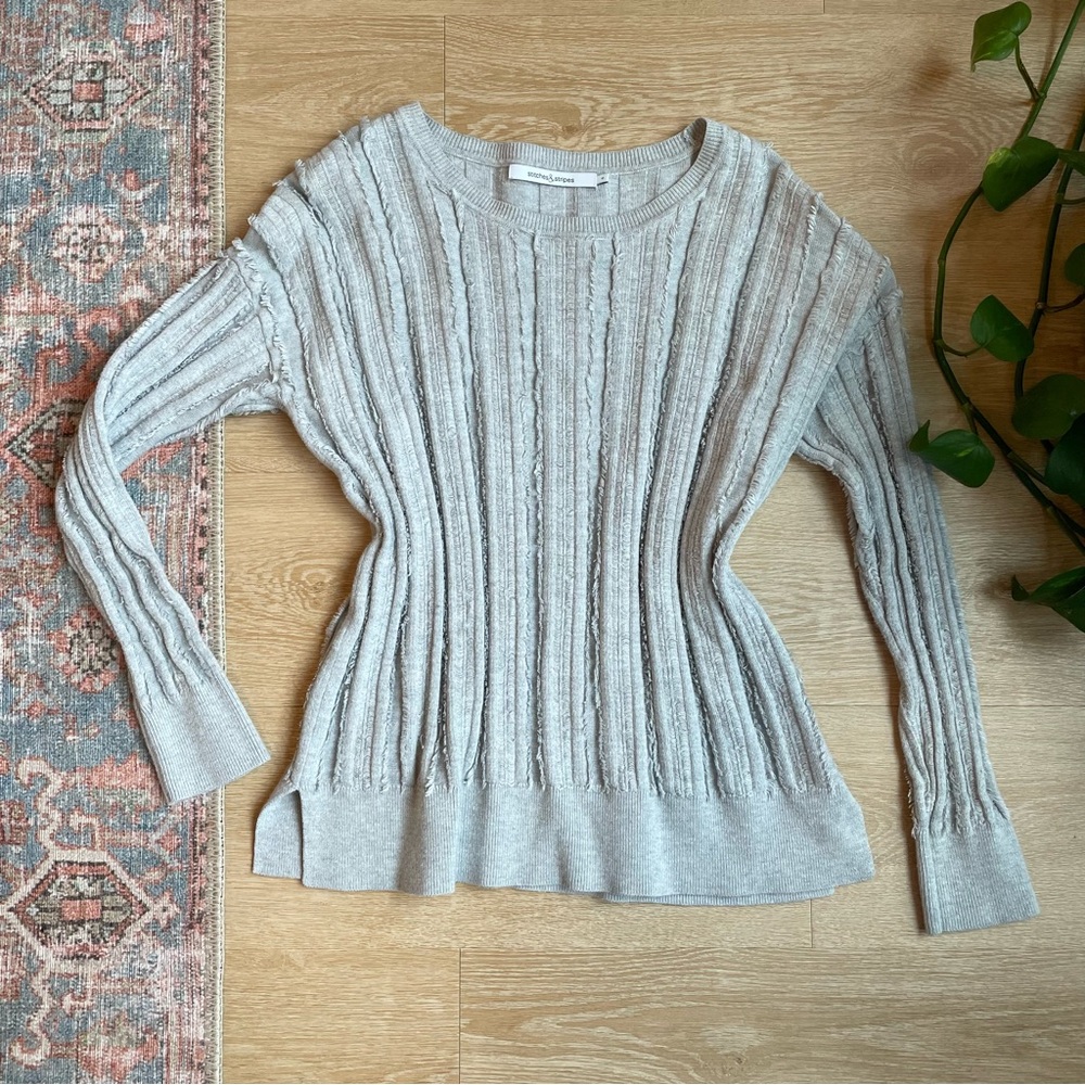 Stitches & Stripes Light Gray Sweater